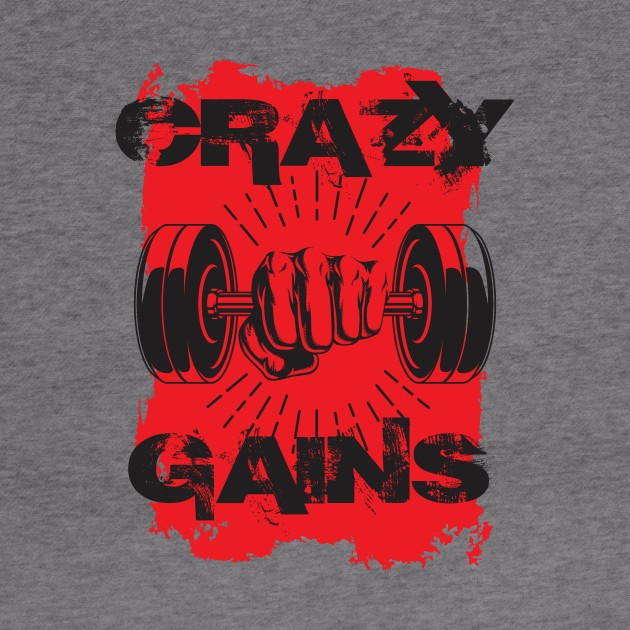 Crazy gains - Nothing beats the feeling of power that weightlifting, powerlifting and strength training it gives us! A beautiful vintage movie design representing body positivity! by Crazy Collective